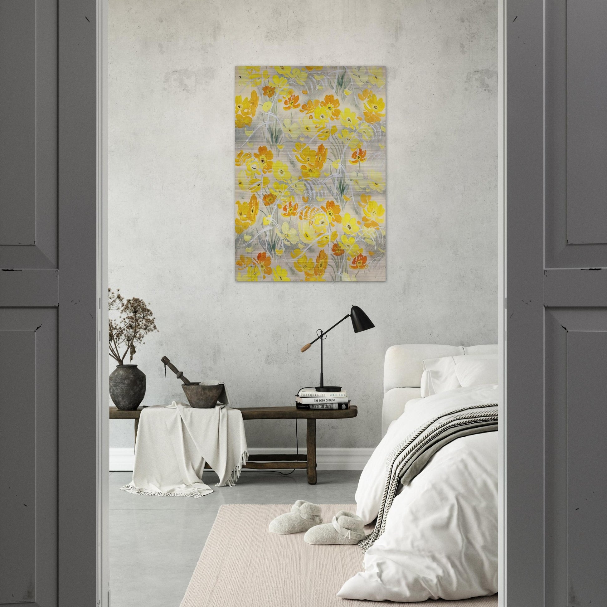Orange and Yellow Flowers - Post-Impressionism - Le Pho Brushed Aluminum Print - 70x100 cm / 28x40 inches | Le Pho Aluminum Print | Le Pho Prints