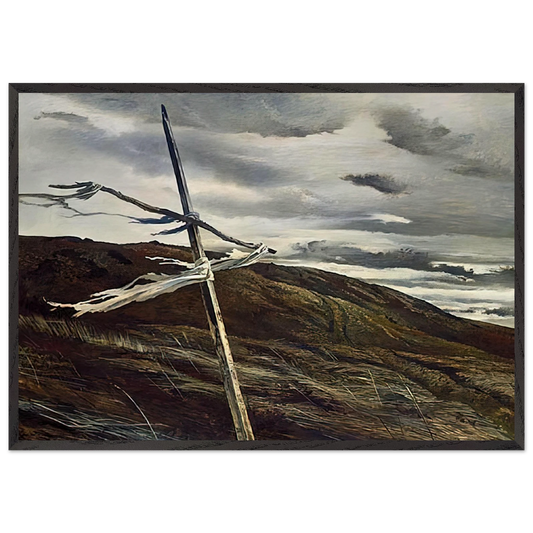 DODGES RIDGE 1947 - Andrew Wyeth 70x100 cm / 28x40 inches Framed Art Print – Black Wooden Frame