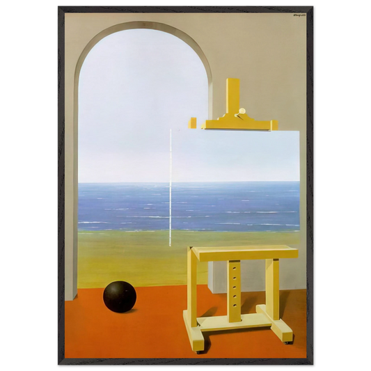THE HUMAN CONDITION 1935 - Rene Magritte 70x100 cm / 28x40 inches Framed Art Print – Black Wooden Frame