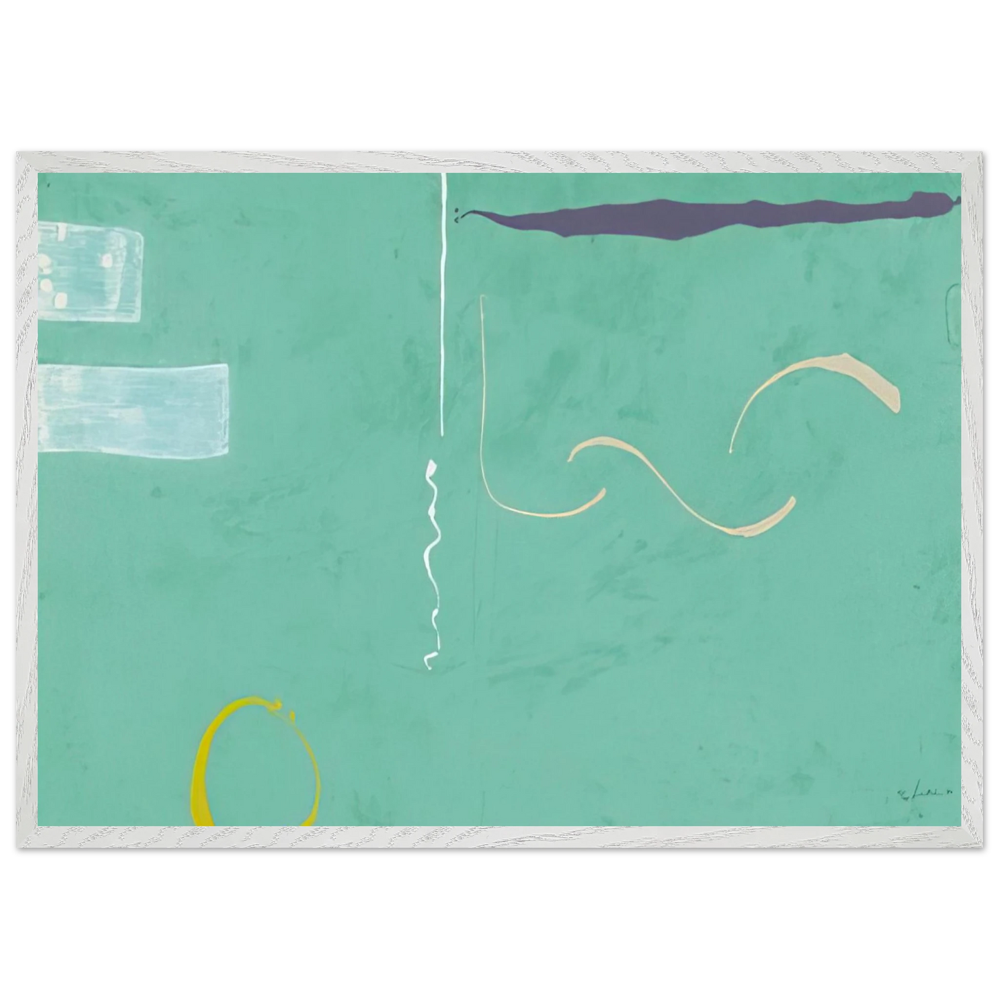 Helen Frankenthaler - Tahiti - 1989 Wall art - 70x100 cm / 28x40 inches - Premium Wooden Framed Poster With Fine Art Paper-canvas - Black frame