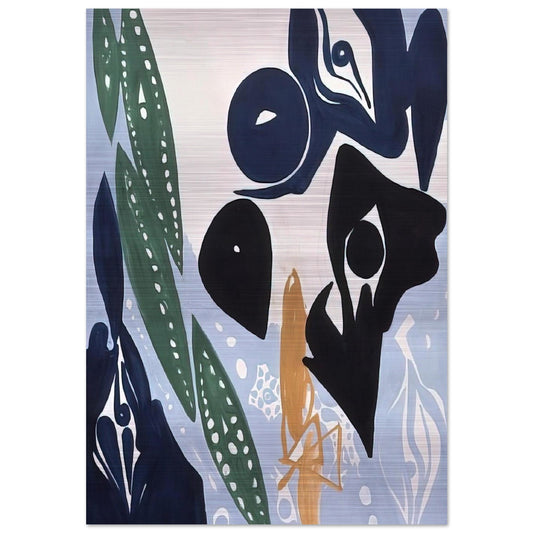 Hellblau im Licht - 1965 - Ernst Wilhelm Nay Brushed Aluminum Print - 70x100 cm / 28x40 inches | Ernst Wilhelm Nay Aluminum Print | Ernst Wilhelm Nay Prints