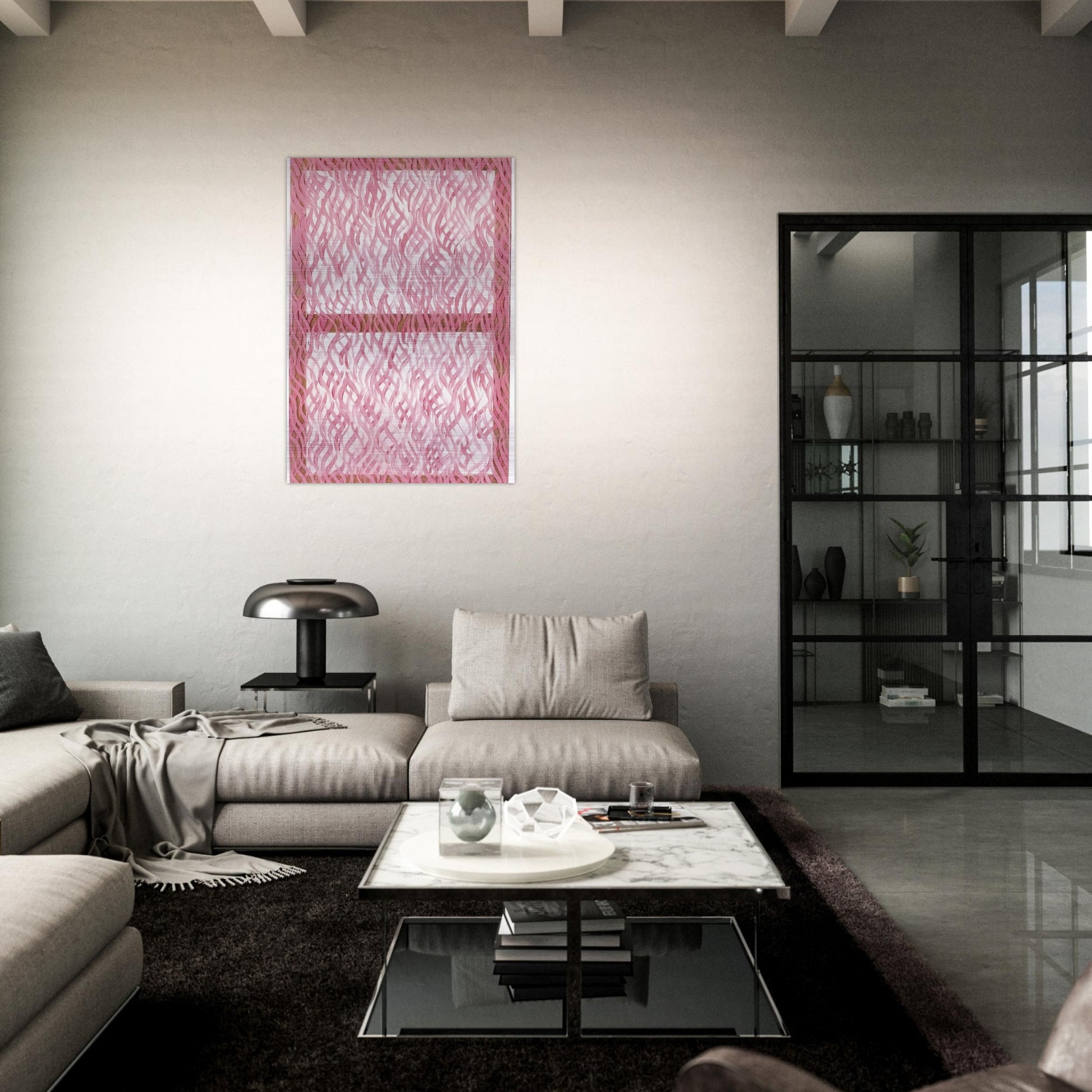 Segni rosa - 1967 - Carla Accardi Brushed Aluminum Print - 70x100 cm / 28x40 inches | Carla Accardi Aluminum Print | Carla Accardi Prints