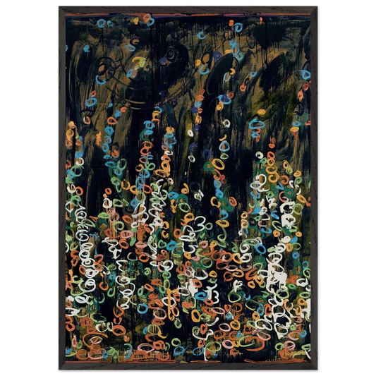 Sognato acquarello e dipinto a smalto - 1984 - Mario Schifano 70x100 cm / 28x40 inches Framed Art Print – Black Wooden Frame