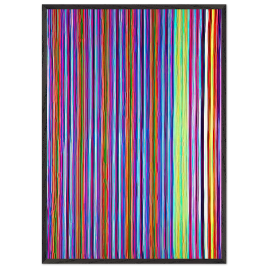Gothic Jab - 1968 - Gene Davis 70x100 cm / 28x40 inches Framed Art Print – Black Wooden Frame
