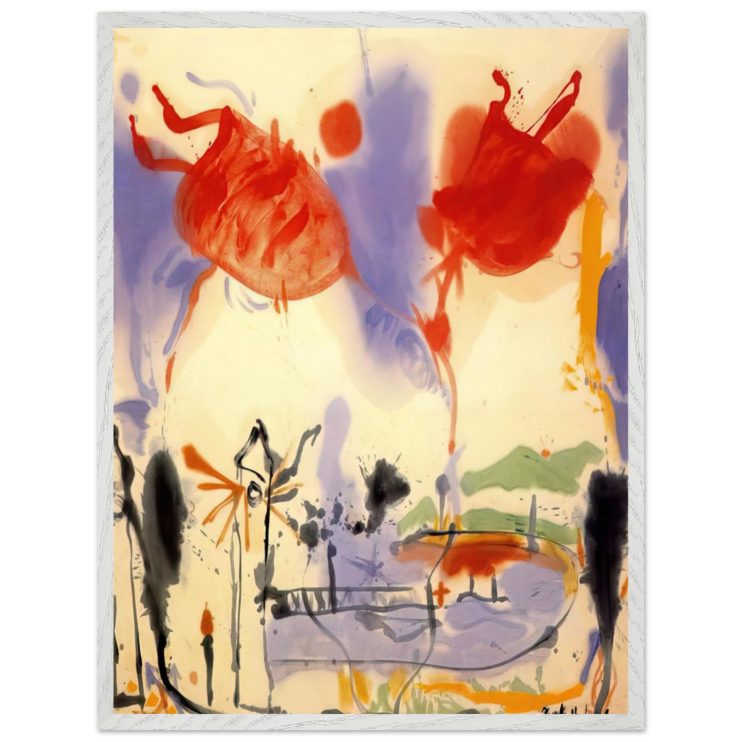 Helen Frankenthaler - Round Trip - 1957 Wall art - 50x70 cm / 20x28 inches - Fine Art Poster-canvas - -