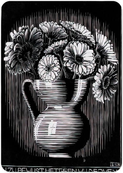 EMBLEMATA VASE By MC Escher Pack of 10 Post Cards | MC Escher Post Cards | A6 (10.5 x 14.8 cm) - 4.1 x 5.8 inches