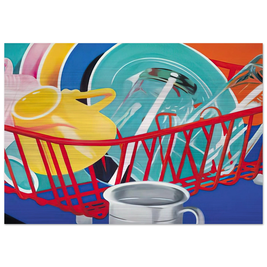 Dishes - James Rosenquist Brushed Aluminum Print - 70x100 cm / 28x40 inches | James Rosenquist Aluminum Print | James Rosenquist Prints