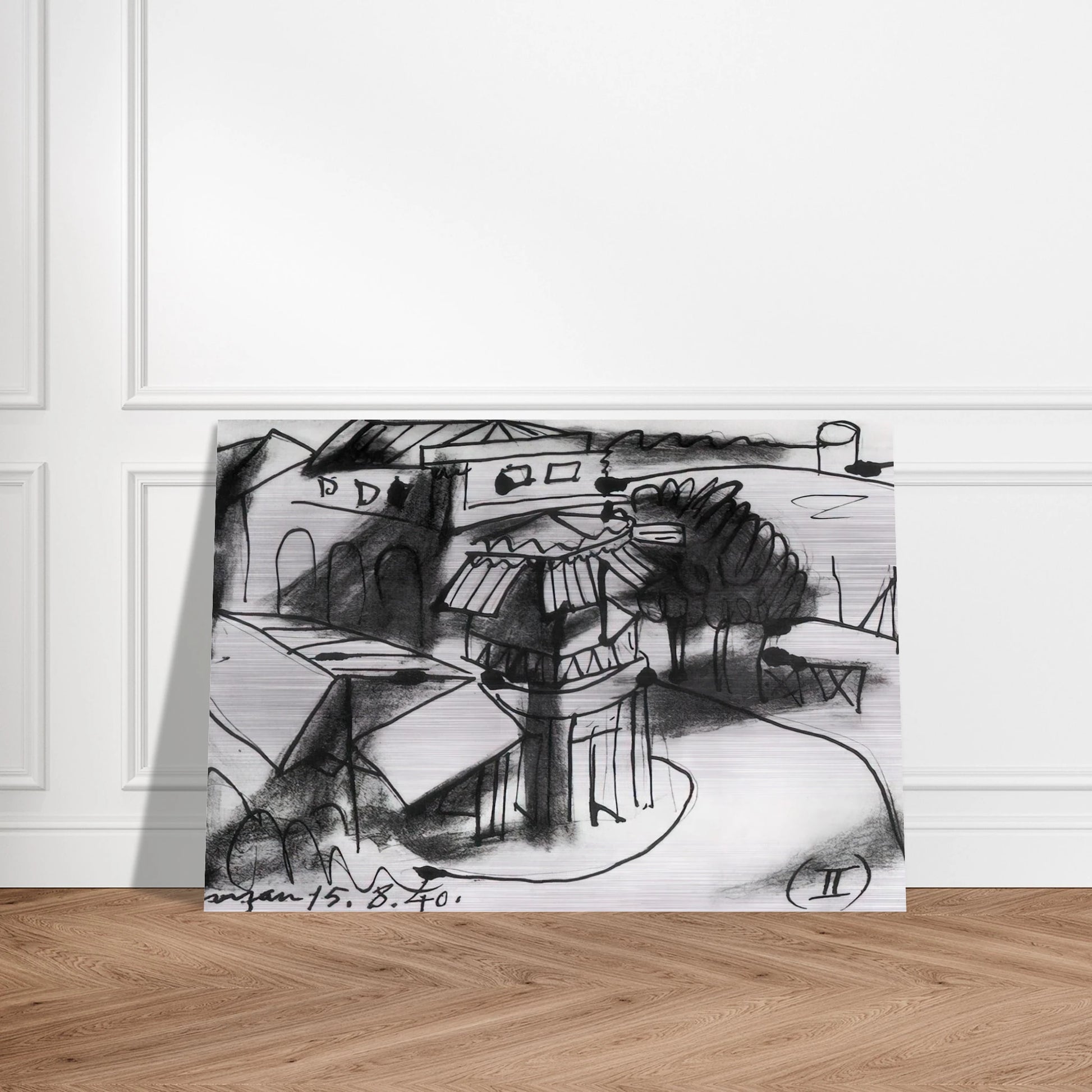 Café in Royan - 1940 - Pablo Picasso Brushed Aluminum Print - 70x100 cm / 28x40 inches | Pablo Picasso Aluminum Print | Pablo Picasso Prints