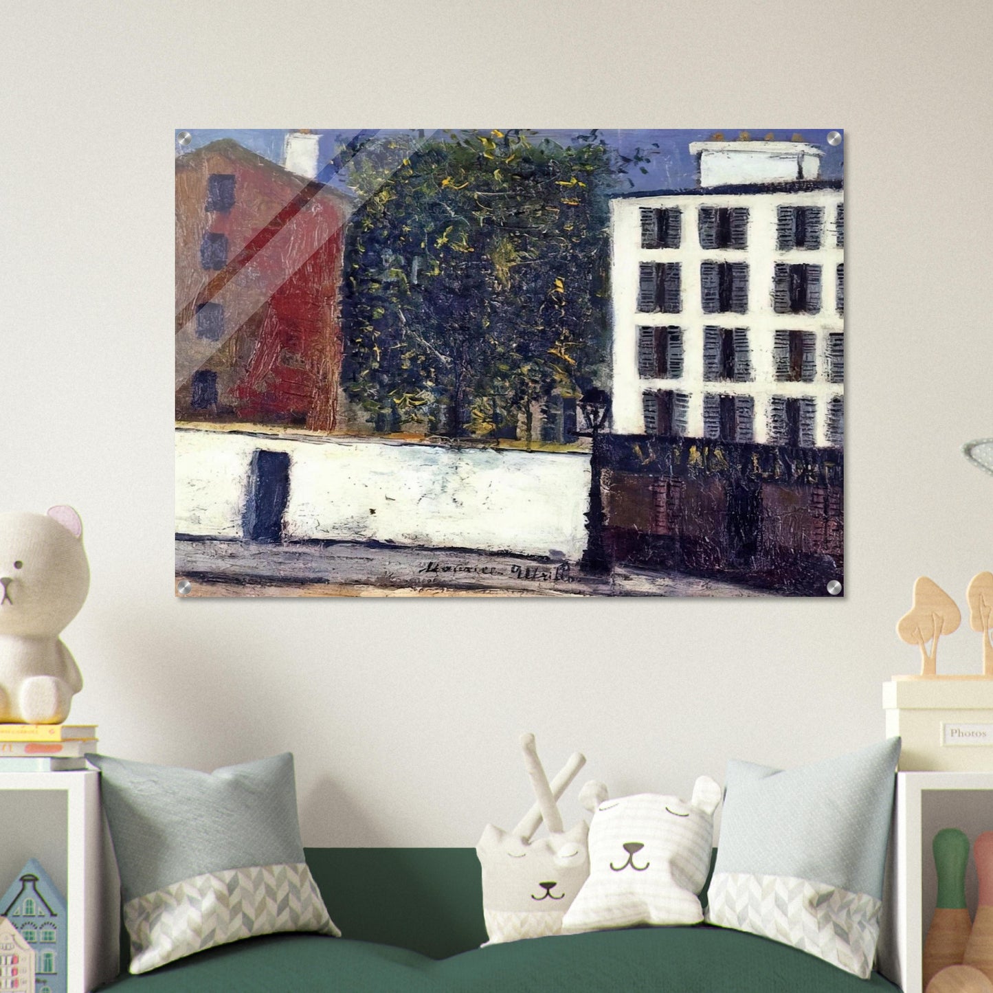 MONTMARTRE STREET - Maurice Utrillo Acrylic Print - 70x100 cm / 28x40″ inches