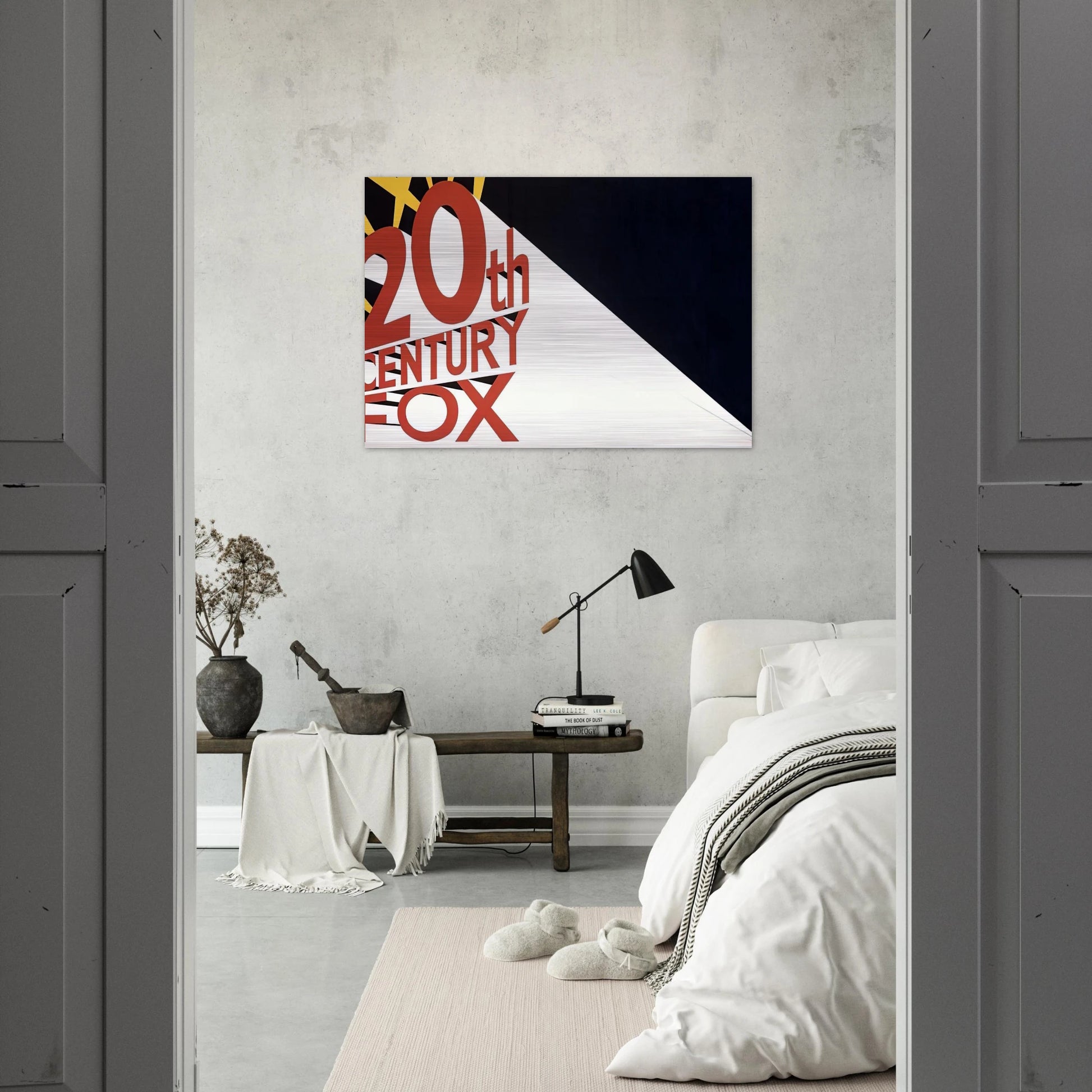 LARGE TRADEMARK WITH EIGHT SPOTLIGHTS 1962 - Edward Ruscha Brushed Aluminum Print - 70x100 cm / 28x40 inches | Edward Ruscha Aluminum Print | Edward Ruscha Prints