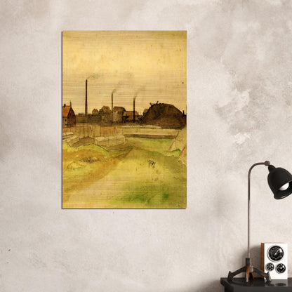 Coalmine in the Borinage - Vincent van Gogh Brushed Aluminum Print - 70x100 cm / 28x40 inches | Vincent van Gogh Aluminum Print | Vincent van Gogh Prints