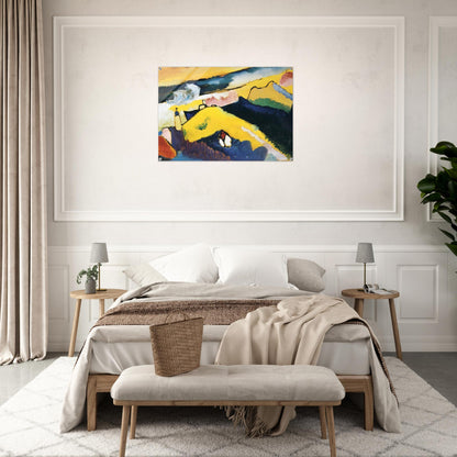 MOUNTAIN LANDSCAPE WITH CHURCH 1910 - Wassily Kandinsky Acrylic Print - 70x100 cm / 28x40″ inches | Wassily Kandinsky Wall Art | Wassily Kandinsky Prints