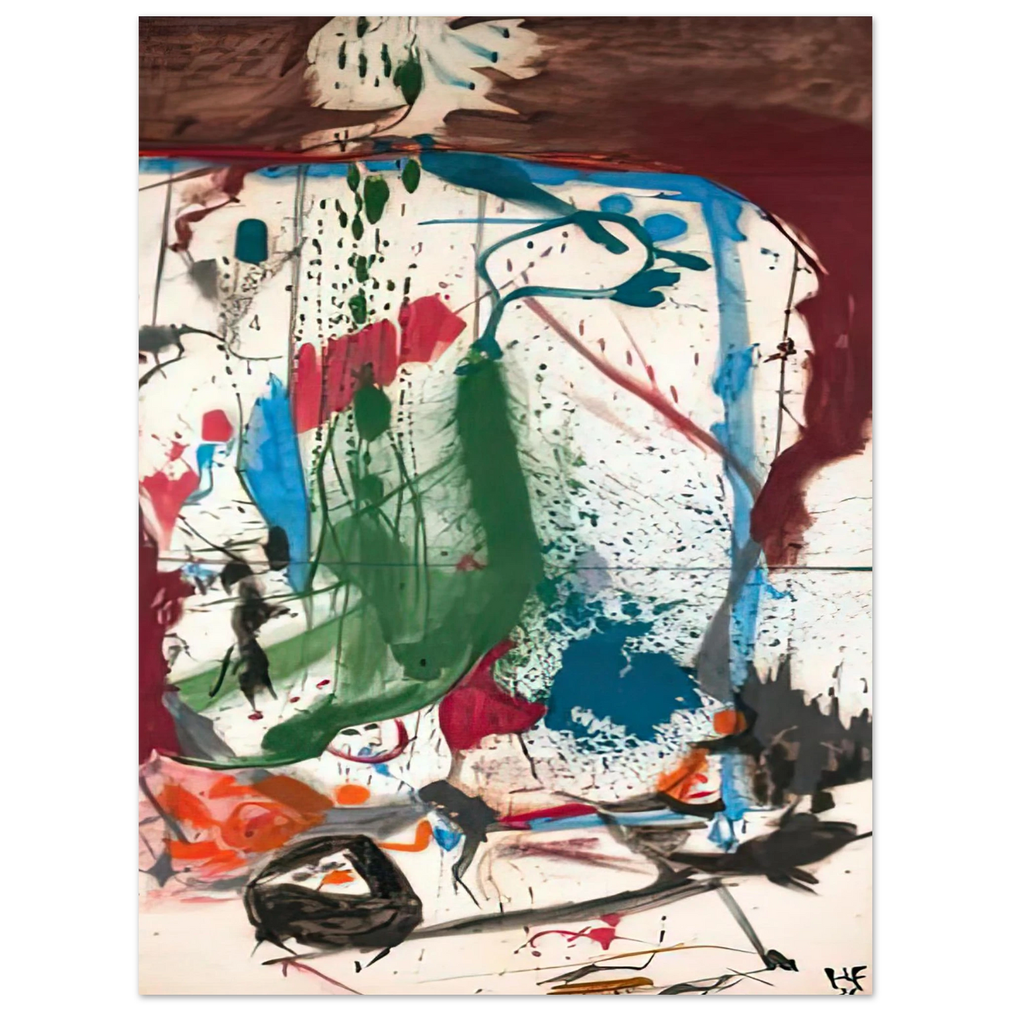 Helen Frankenthaler - Las Mayas, 1958- Wall Art - 21x29.7 cm / 8x12" - Fine Art Poster-canvas - -