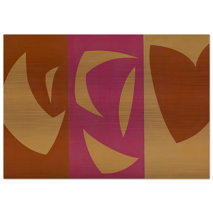 Triptyque ocre-violet-rouge - Fernand Leduc Brushed Aluminum Print - 70x100 cm / 28x40 inches | Fernand Leduc Aluminum Print | Fernand Leduc Prints
