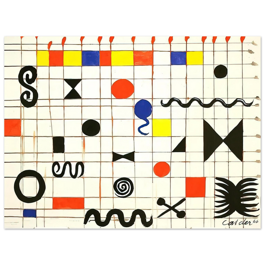 Alexander Calder - GRID WITH SYMBOLS 1966 Fine Art Poster