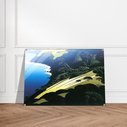 Seaside Pastures - Eyvind Earle Acrylic Print - 70x100 cm / 28x40″ inches