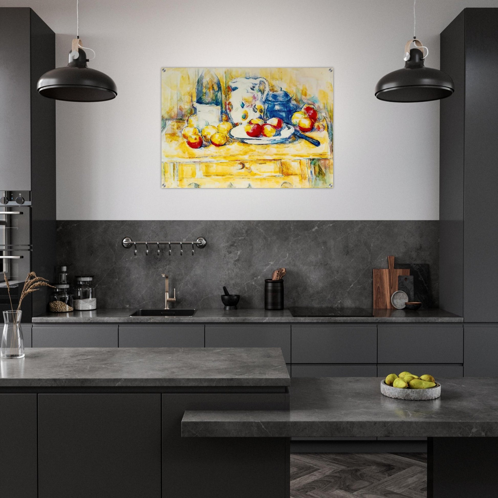 Still Life with Apples, a Bottle and a Milk Pot - Paul Cézanne Acrylic Print - 70x100 cm / 28x40″ inches