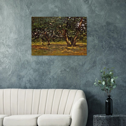 Fontainebleau Forest - claude monet Brushed Aluminum Print - 70x100 cm / 28x40 inches | claude monet Aluminum Print | claude monet Prints