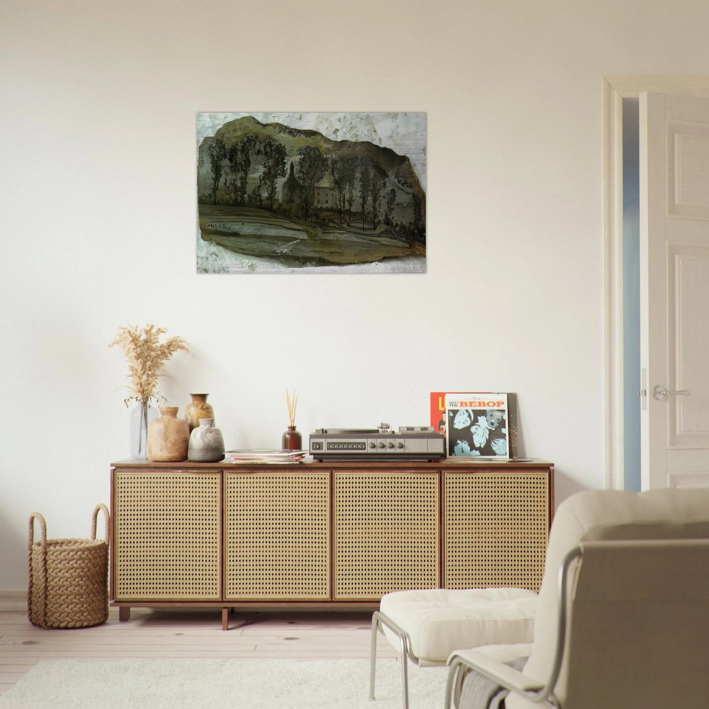 VIEW OF PUBOL - Salvador Dali Brushed Aluminum Print - 70x100 cm / 28x40 inches | Salvador Dali Aluminum Print | Salvador Dali Prints