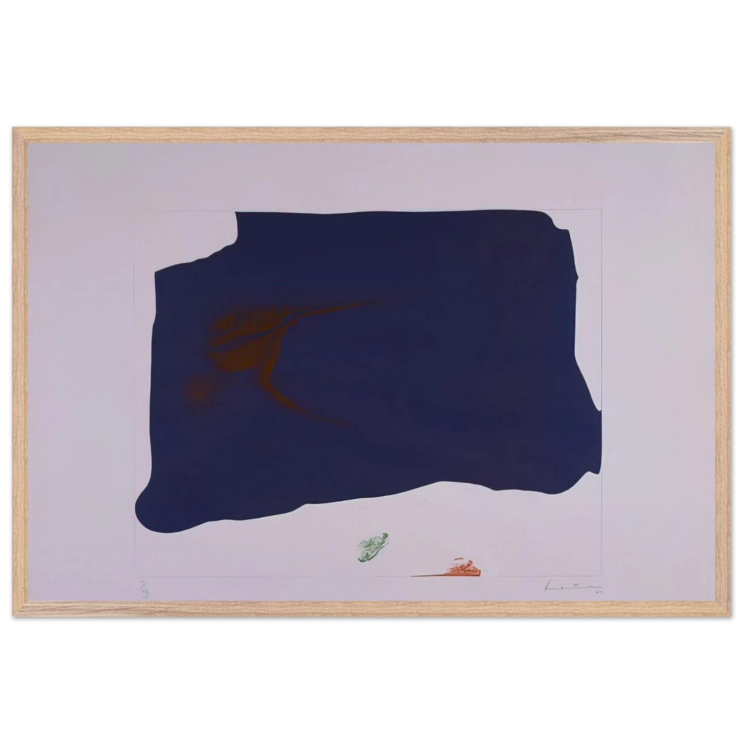 Helen Frankenthaler - Variation II on Mauve Corner - 1969 Wall art - 60x80 cm / 24x32 inches - Premium Wooden Framed Poster With Fine Art Paper-canvas - Black frame