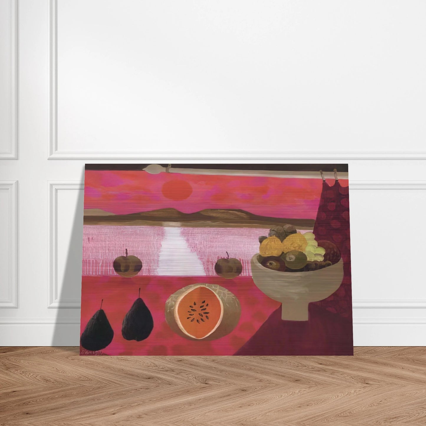 Still life with fruit - 1997 - Mary Fedden Brushed Aluminum Print - 70x100 cm / 28x40 inches | Mary Fedden Aluminum Print | Mary Fedden Prints
