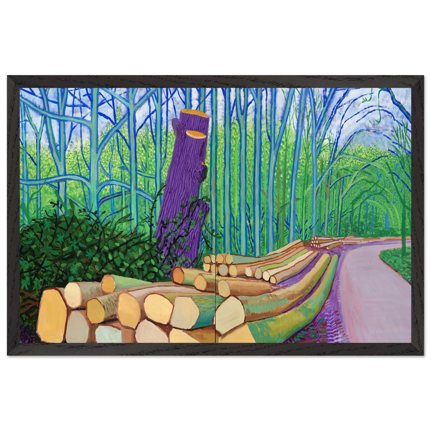 David Hockney - David Hockney Wall art - 40x50 cm / 16x20 Inches - Premium Wooden Framed Poster With Fine Art Paper - White frame