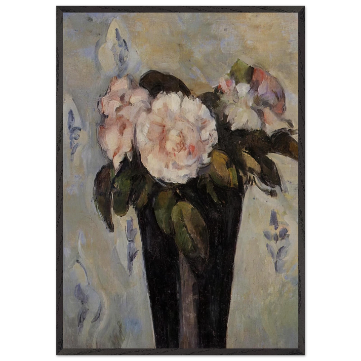 Dark Blue Vase - Paul Cezanne 70x100 cm / 28x40 inches Framed Art Print – Black Wooden Frame