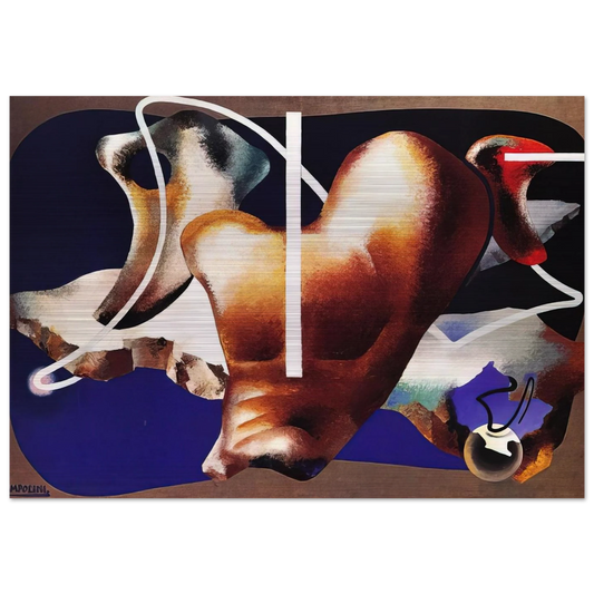 SUPERAMENTO TERRESTRE 1932 - Enrico Prampolini Brushed Aluminum Print - 70x100 cm / 28x40 inches | Enrico Prampolini Aluminum Print | Enrico Prampolini Prints