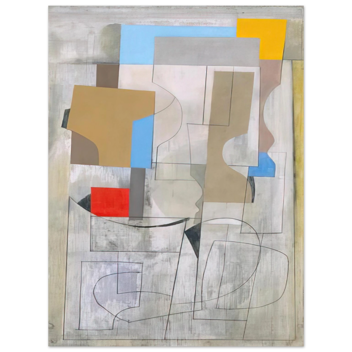 Ben Nicholson - Feb 28-53 vertical seconds - 1953  75x100 cm / 30x40inches Fine Art Poster