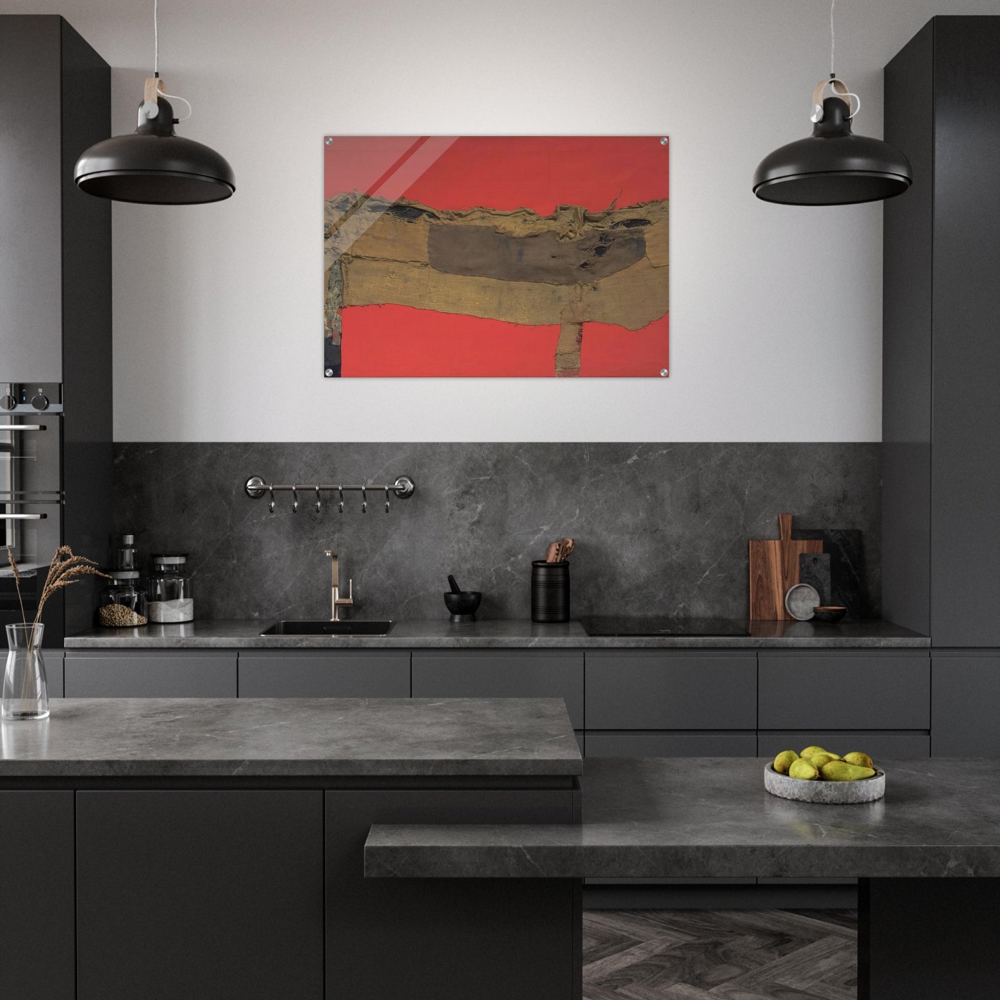 Sacking and Red - 1954 - Alberto Burri Acrylic Print - 70x100 cm / 28x40″ inches