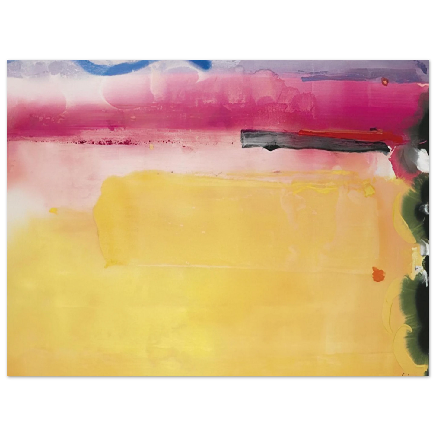 Helen Frankenthaler - Black-Eyed Susan - 1988 Wall art - 21x29.7 cm / 8x12" - Premium Wooden Framed Poster With Fine Art Paper-canvas - Black frame