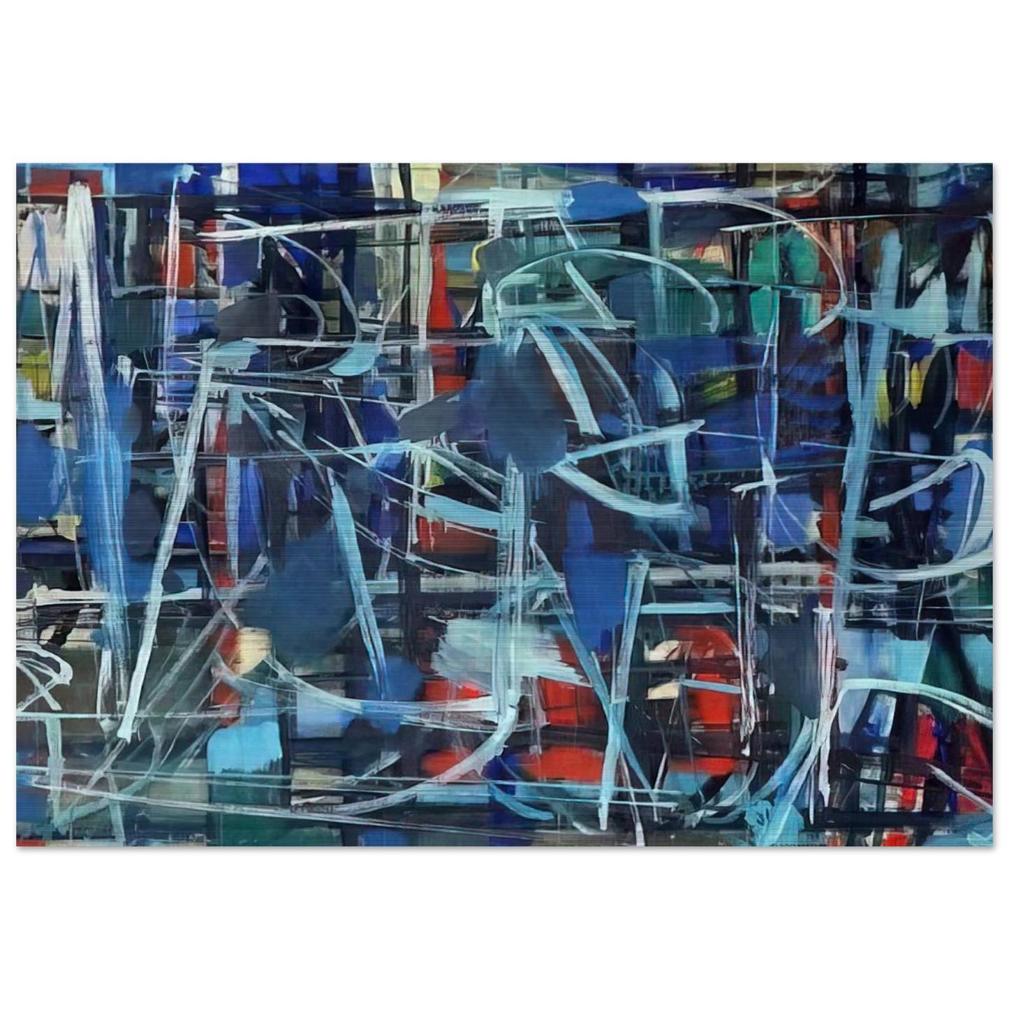 Abstract in Blue - 1950 - Robert Goodnough Brushed Aluminum Print - 70x100 cm / 28x40 inches | Robert Goodnough Aluminum Print | Robert Goodnough Prints