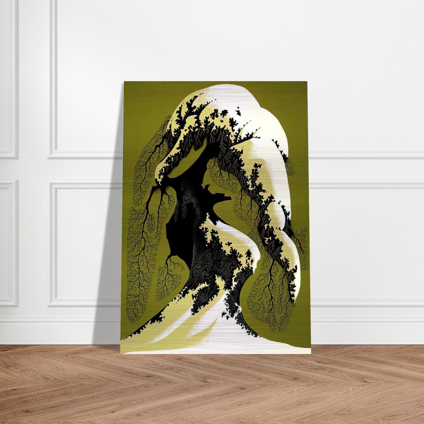 Snow Laden - Eyvind Earle Brushed Aluminum Print - 70x100 cm / 28x40 inches | Eyvind Earle Aluminum Print | Eyvind Earle Prints