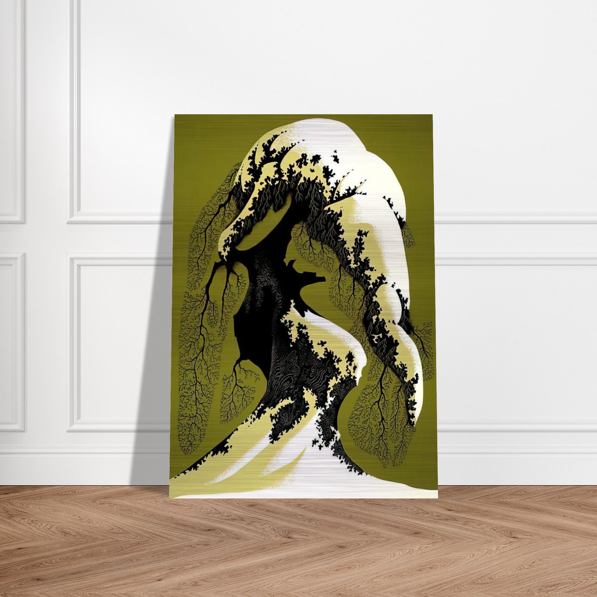 Snow Laden - Eyvind Earle Brushed Aluminum Print - 70x100 cm / 28x40 inches | Eyvind Earle Aluminum Print | Eyvind Earle Prints