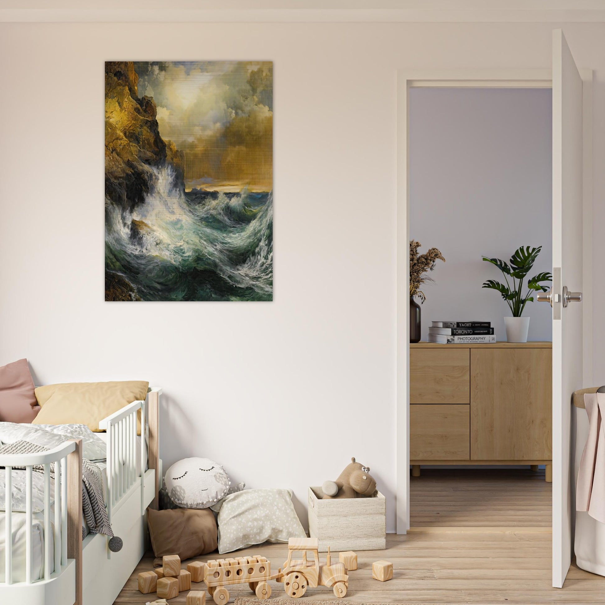 The Receding Wave - Thomas Moran Brushed Aluminum Print - 70x100 cm / 28x40 inches | Thomas Moran Aluminum Print | Thomas Moran Prints