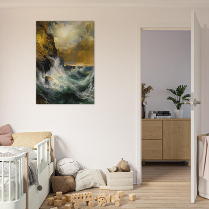 The Receding Wave - Thomas Moran Brushed Aluminum Print - 70x100 cm / 28x40 inches | Thomas Moran Aluminum Print | Thomas Moran Prints