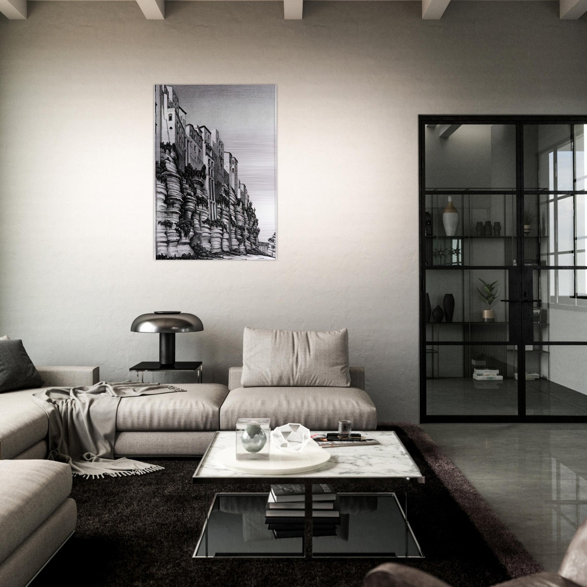 TROPEA CALABRIA - MC Escher Brushed Aluminum Print - 70x100 cm / 28x40 inches | MC Escher Aluminum Print | MC Escher Prints