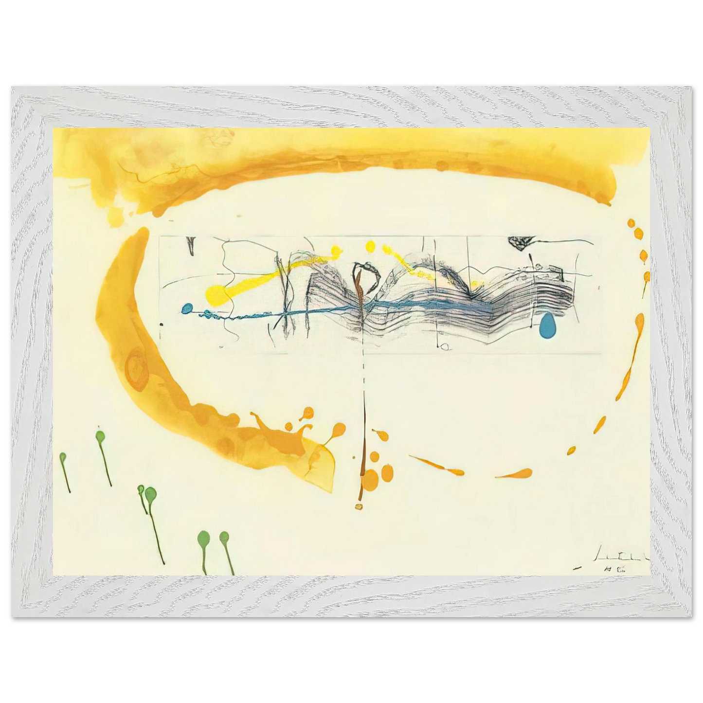 Helen Frankenthaler - Making Music - 2000 Wall art - 45x60 cm / 18x24 inches - Premium Wooden Framed Poster With Fine Art Paper-canvas - White frame