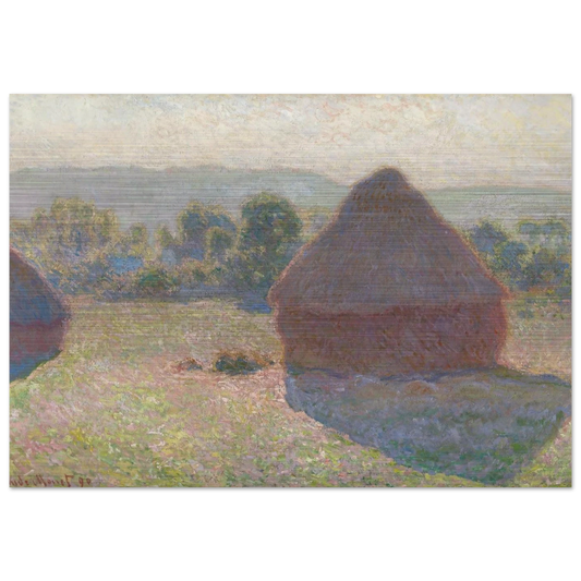 Haystacks, midday - claude monet Brushed Aluminum Print - 70x100 cm / 28x40 inches | claude monet Aluminum Print | claude monet Prints