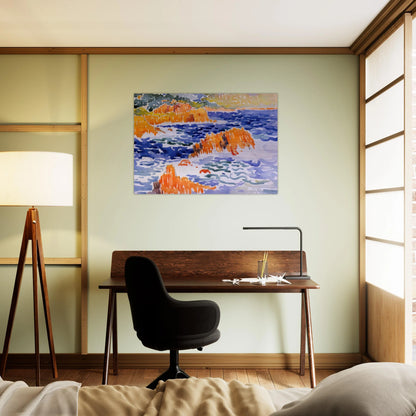 Rocks at Trayas - Henri-Edmond Cross Brushed Aluminum Print - 70x100 cm / 28x40 inches | Henri-Edmond Cross Aluminum Print | Henri-Edmond Cross Prints