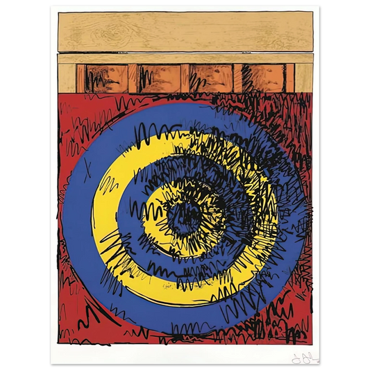 Jasper Johns - TARGET WITH FOUR FACES ULAE 55 1968  75x100 cm / 30x40inches Fine Art Poster