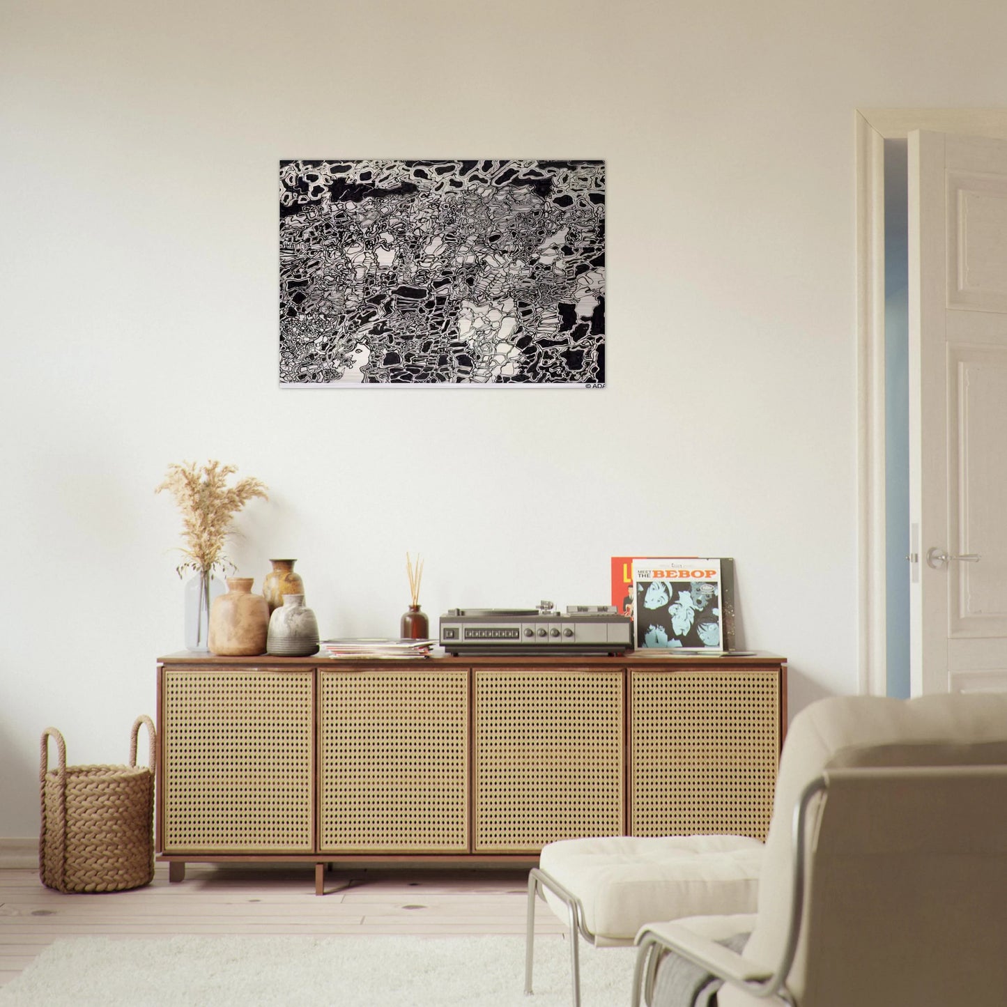 BRIGHT METEOR - Jean Dubuffet Brushed Aluminum Print - 70x100 cm / 28x40 inches | Jean Dubuffet Aluminum Print | Jean Dubuffet Prints