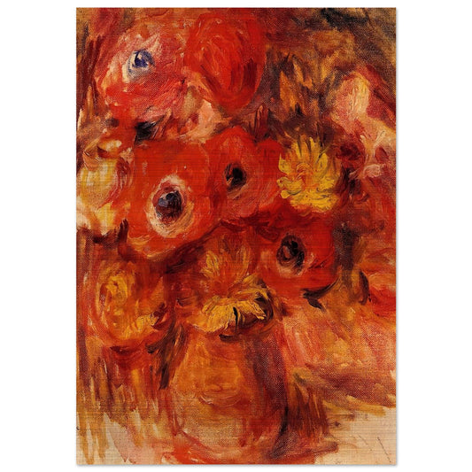 Vase of Anemones - Pierre-Auguste Renoir Brushed Aluminum Print - 70x100 cm / 28x40 inches | Pierre-Auguste Renoir Aluminum Print | Pierre-Auguste Renoir Prints