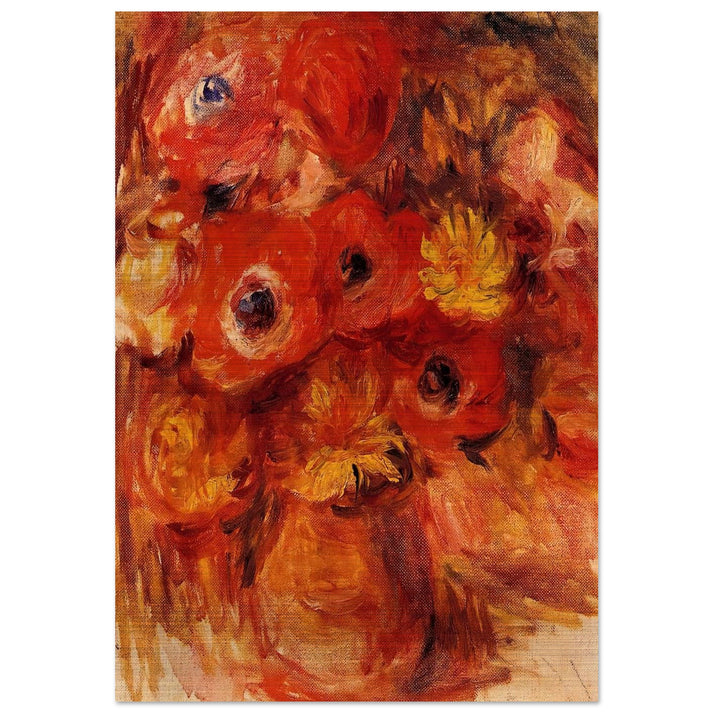 Vase of Anemones - Pierre-Auguste Renoir Brushed Aluminum Print - 70x100 cm / 28x40 inches | Pierre-Auguste Renoir Aluminum Print | Pierre-Auguste Renoir Prints