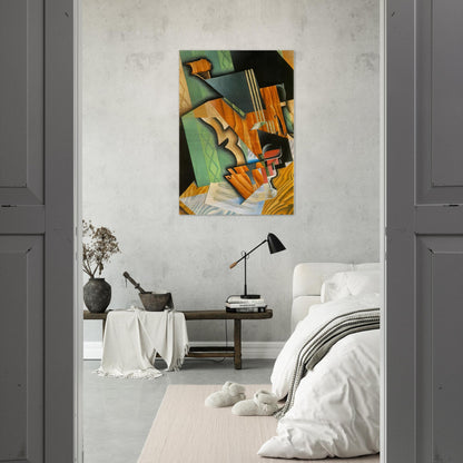 VIOLIN AND GLASS 1915 - Juan Gris Brushed Aluminum Print - 70x100 cm / 28x40 inches | Juan Gris Aluminum Print | Juan Gris Prints