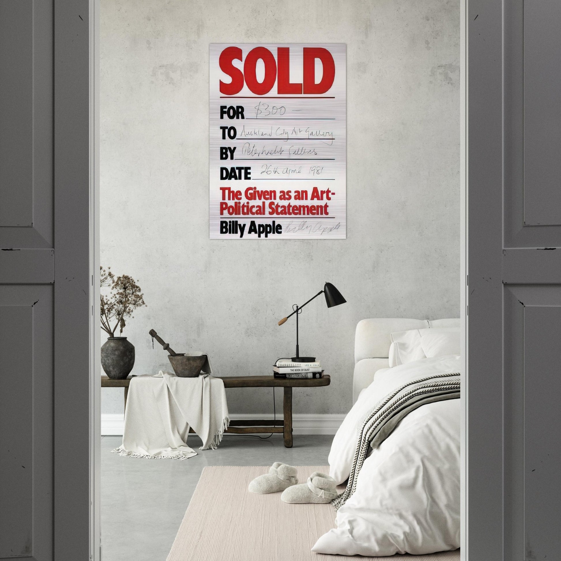 Sold - 1981 - Billy Apple Brushed Aluminum Print - 70x100 cm / 28x40 inches | Billy Apple Aluminum Print | Billy Apple Prints