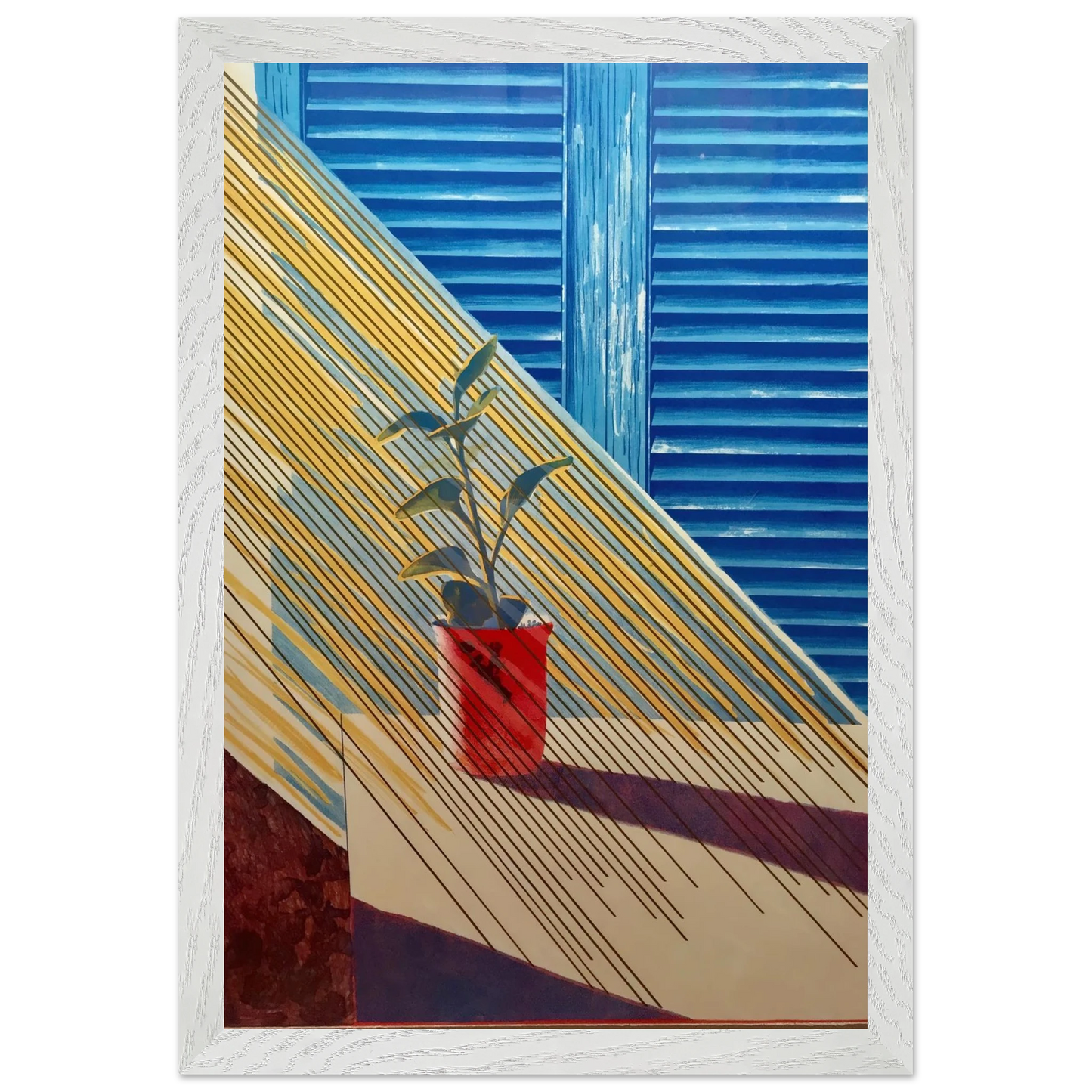 David Hockney - David Hockney Wall art - 50x70 cm / 20x28 inches - Premium Wooden Framed Poster With Fine Art Paper - Wood frame