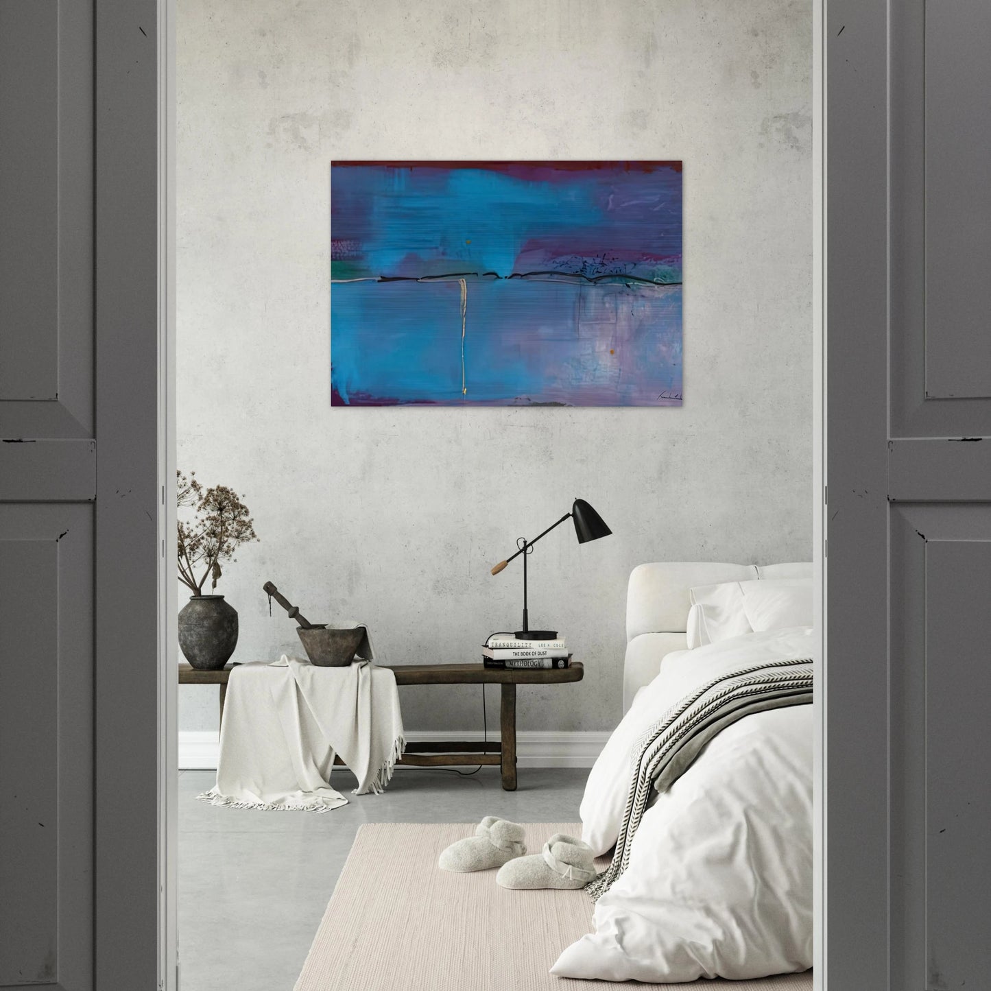 Zone Blue, 1994- - Helen Frankenthaler Brushed Aluminum Print - 70x100 cm / 28x40 inches | Helen Frankenthaler Aluminum Print | Helen Frankenthaler Prints