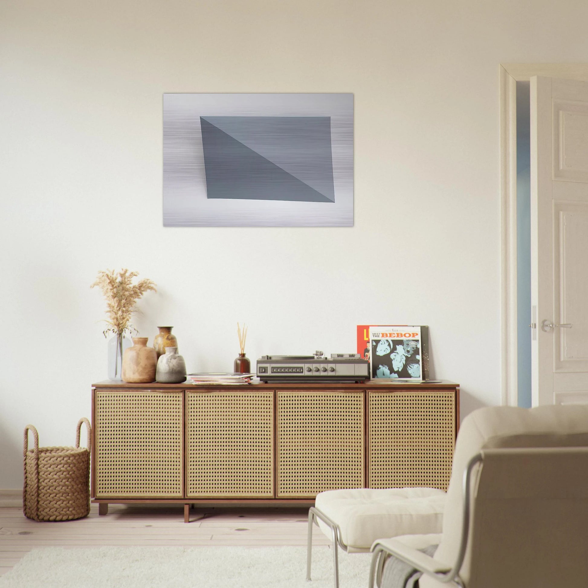 Three-Dimensional Picture diagonal folding - 1966 - Charlotte Posenenske Brushed Aluminum Print - 70x100 cm / 28x40 inches | Charlotte Posenenske Aluminum Print | Charlotte Posenenske Prints