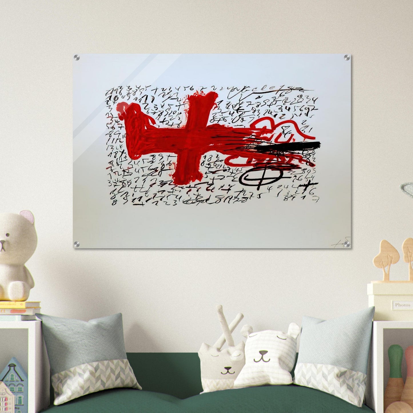 JAMBE ET CHIFFRES 1984 - Antoni Tapies Acrylic Print - 70x100 cm / 28x40″ inches